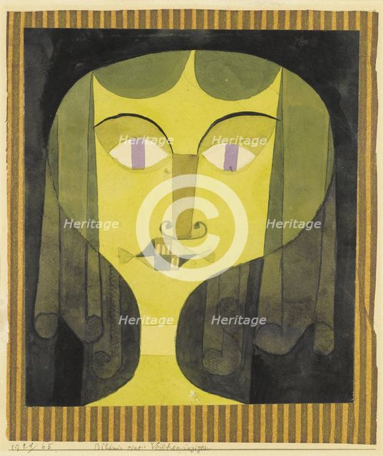 Portrait of a violet-eyed woman. Artist: Klee, Paul (1879-1940)