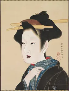 Portrait of a Woman, 1800s. Creator: Gion Seitoku (Japanese, 1781-1829?)