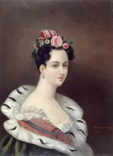 Portrait of a woman, 1829. Creator: Theophile Gautier