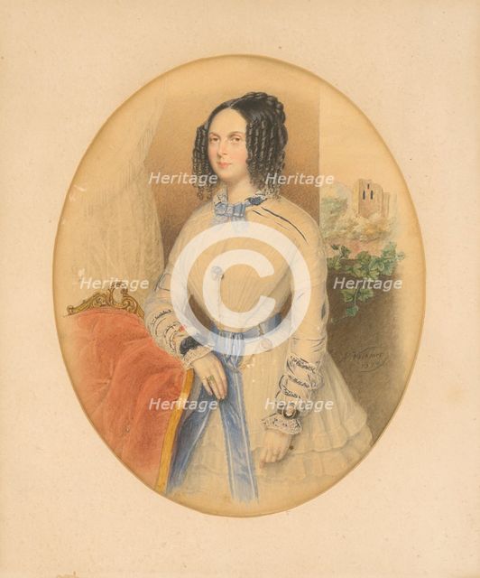 Portrait of a woman, 1844. Creator: Antonin Volkmer.