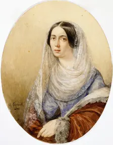 Portrait of a woman, 1841. Creator: Karl Briullov