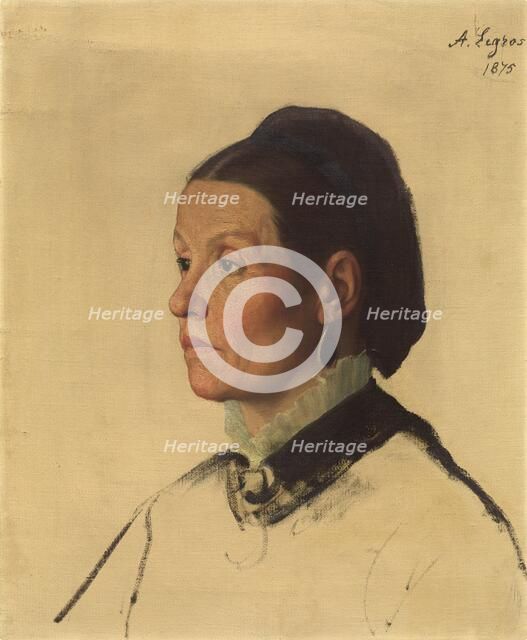Portrait of a Woman, 1875. Creator: Alphonse Legros.