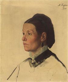 Portrait of a Woman, 1875. Creator: Alphonse Legros