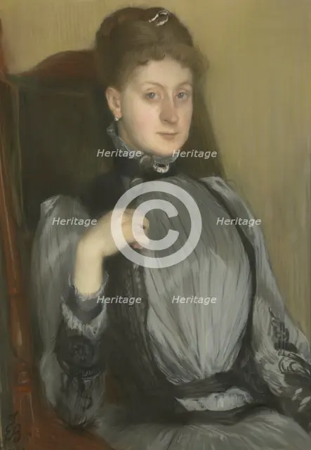 Portrait Of A Woman, 1890. Creator: Jacques Emile Blanche.