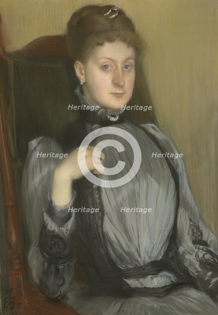 Portrait Of A Woman, 1890. Creator: Jacques Emile Blanche.