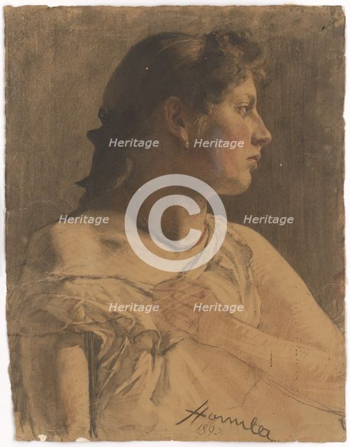 Portrait of a woman, 1893. Creator: Jozef Hanula.