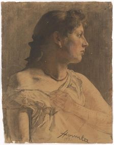 Portrait of a woman, 1893. Creator: Jozef Hanula