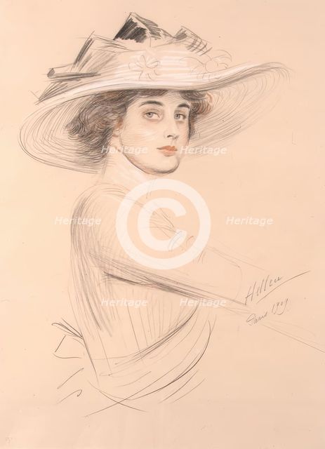 Portrait of a Woman, 1909. Creator: Paul Helleu.