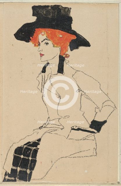Portrait of a Woman, 1910. Creator: Egon Schiele.