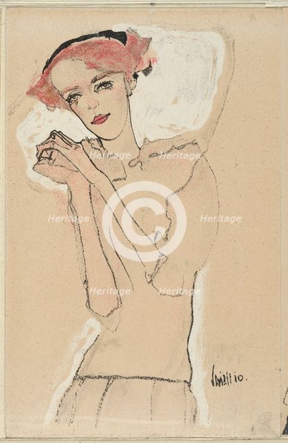 Portrait of a Woman, 1910. Creator: Egon Schiele.