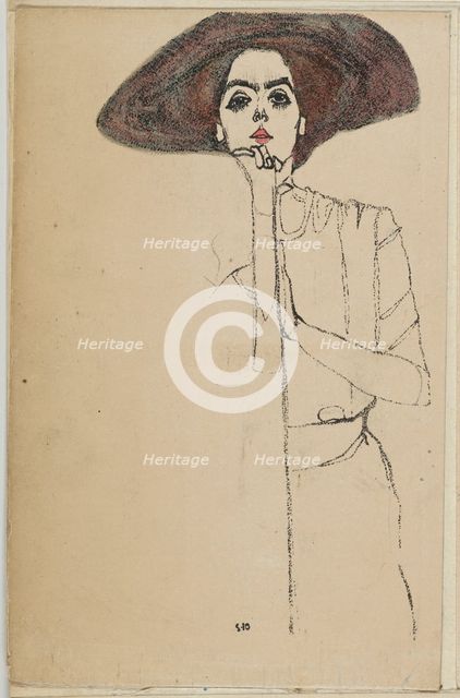 Portrait of a Woman, 1910. Creator: Egon Schiele.