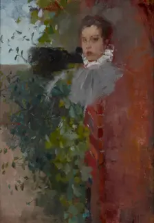 Portrait of a Woman-two-sided painting, c1885. Creator: Olga Boznanska