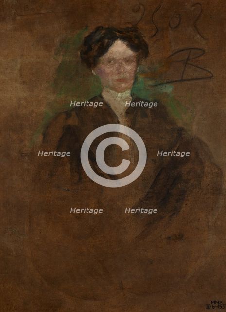 Portrait of a Woman-two-sided painting, c1900. Creator: Olga Boznanska.