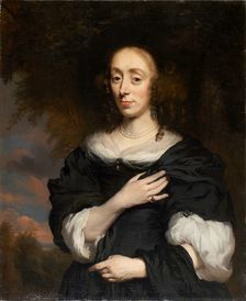 Portrait of a Woman Wearing a Black Dress, c1668-1670. Creator: Nicolaes Maes