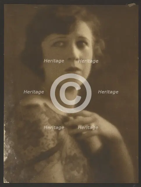 Portrait of a Woman Wearing Lace Top, 1907-1943. Creator: Louis Fleckenstein.
