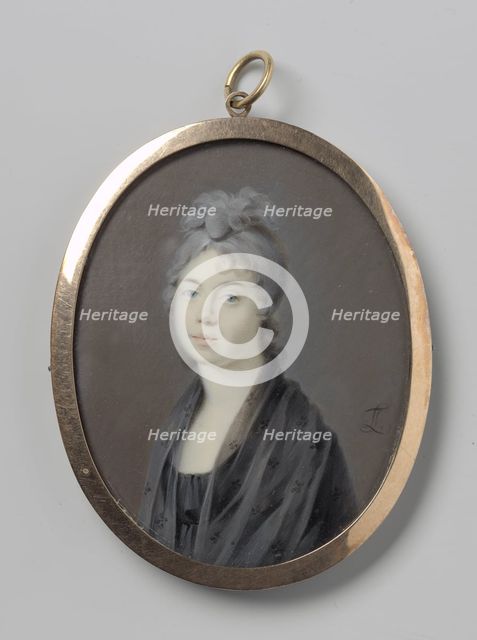 Portrait of a woman with a black shawl, 1763-1813. Creator: Leonardus Temminck.