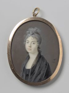 Portrait of a woman with a black shawl, 1763-1813. Creator: Leonardus Temminck