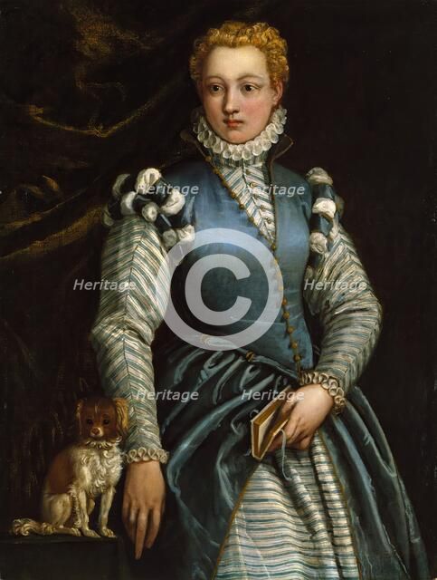Portrait of a Woman with a Dog, 1560. Creator: Paolo Veronese.