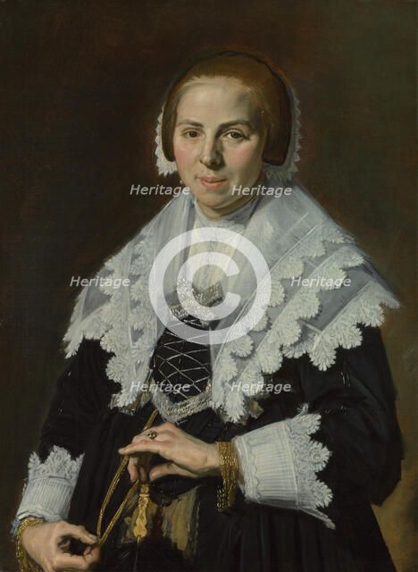 Portrait of a Woman with a Fan, c. 1640. Artist: Hals, Frans I (1581-1666)