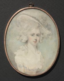 Portrait of a Woman with a Hat, c. 1780. Creator: Jeremias Majer (German, 1735-1789)