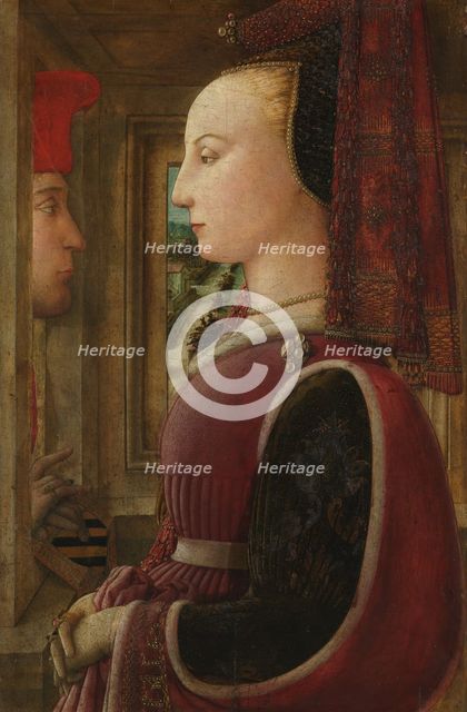 Portrait of a Woman with a Man at a Casement, ca. 1440. Creator: Filippo Lippi.