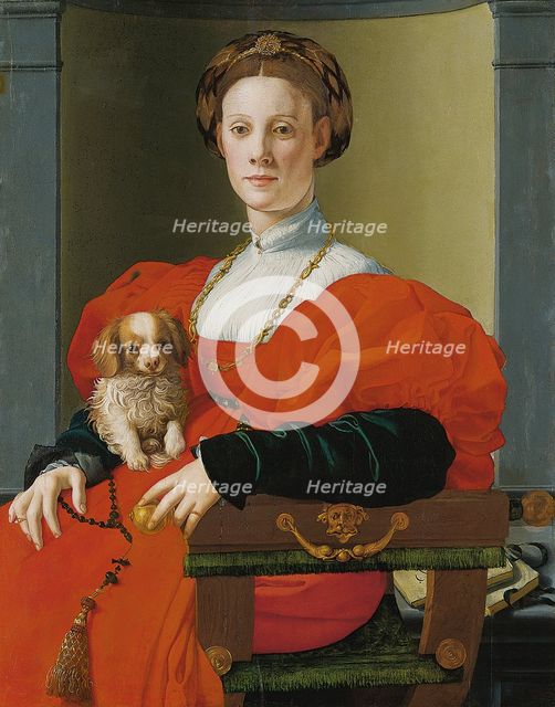 Portrait of a Woman with a Small Dog. Artist: Pontormo (1494-1557)