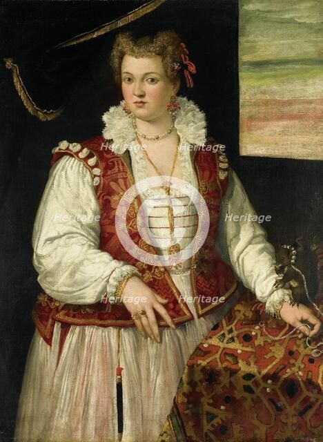 Portrait of a Woman with a Squirrel, 1565-1575. Creator: Francesco Montemezzano.