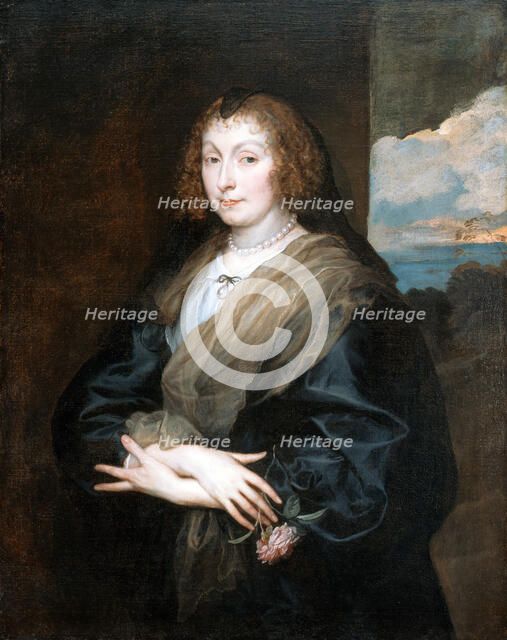 Portrait of a Woman with a Rose, Between 1635 and 1639. Artist: Dyck, Sir Anthonis, van (1599-1641)
