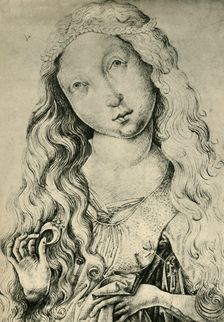 Portrait of a woman with a ring, (St Catherine?), 1450-1470, (1943). Creator: Master ES