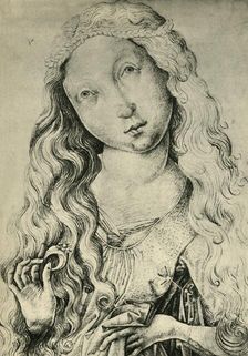 Portrait of a woman with a ring, (St Catherine?), 1450-1470, (1943). Creator: Master ES