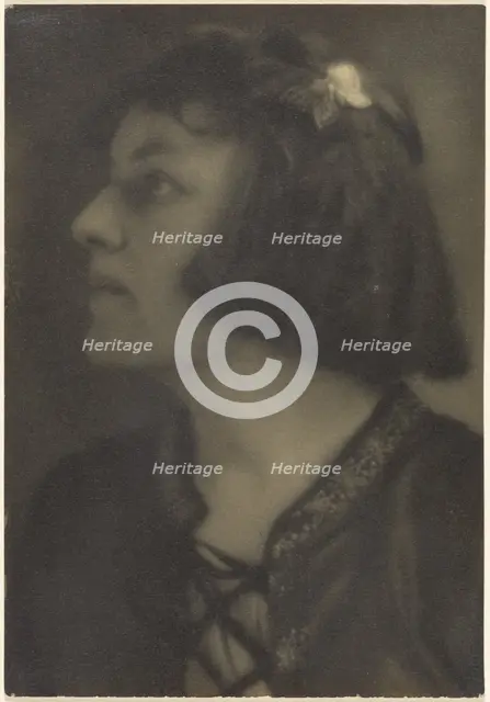 Portrait of a Woman with Butterfly Hair Clip, 1907-1943. Creator: Louis Fleckenstein.