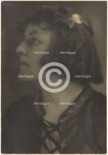 Portrait of a Woman with Butterfly Hair Clip, 1907-1943. Creator: Louis Fleckenstein.
