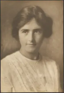Portrait of a Woman with Bead Necklace, 1907-1943. Creator: Louis Fleckenstein