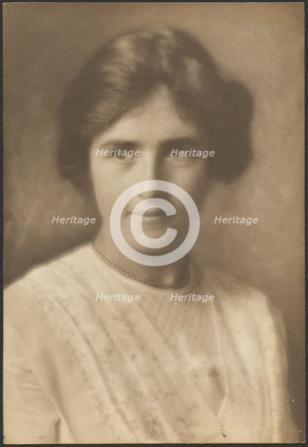 Portrait of a Woman with Bead Necklace, 1907-1943. Creator: Louis Fleckenstein.