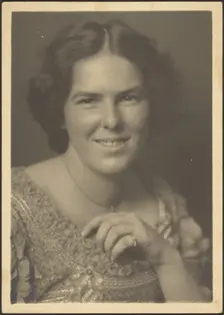 Portrait of a Woman with Beaded Dress, 1907-1924. Creator: Louis Fleckenstein