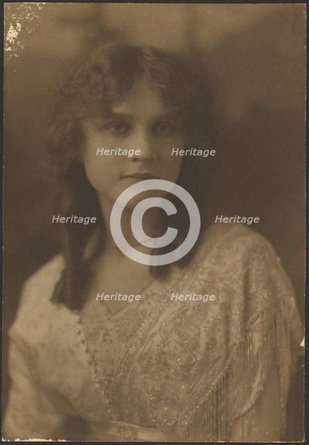Portrait of a Woman with Beaded Fringe Dress, 1907-1943. Creator: Louis Fleckenstein.