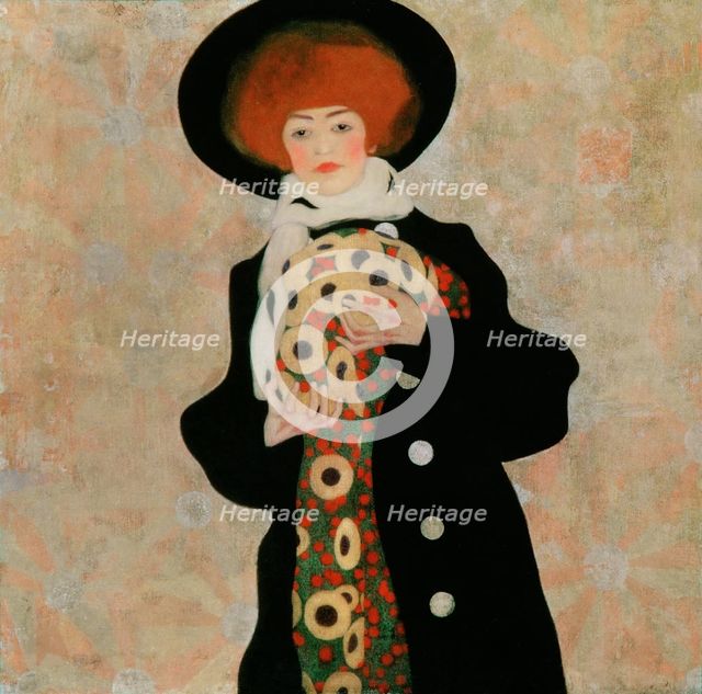 Portrait of a Woman with Black Hat (Gertrude Schiele), 1909. Creator: Schiele, Egon (1890-1918).