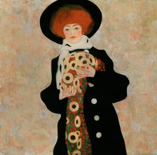 Portrait of a Woman with Black Hat (Gertrude Schiele), 1909. Creator: Schiele, Egon (1890-1918)