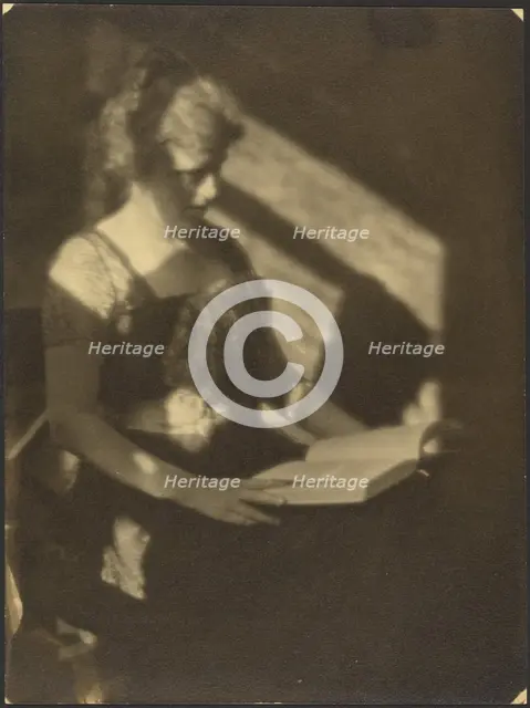 Portrait of a Woman with Book, 1907-1943. Creator: Louis Fleckenstein.