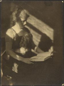 Portrait of a Woman with Book, 1907-1943. Creator: Louis Fleckenstein