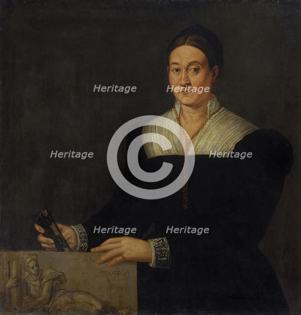 Portrait of a woman with book and Allegory of Strength.