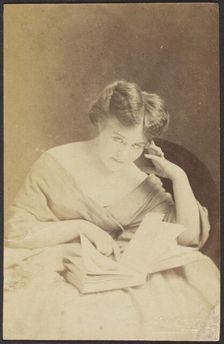 Portrait of a Woman with Book, late 19th century. Creator: Adolphe Beau