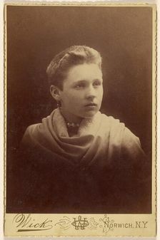 Portrait of a woman with extremely short hair, about 1890. Creator: G Wick