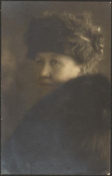 Portrait of a Woman with Fur Stole, 1907-1943. Creator: Louis Fleckenstein