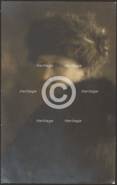 Portrait of a Woman with Fur Stole, 1907-1943. Creator: Louis Fleckenstein.