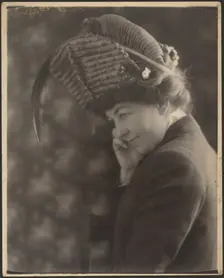Portrait of a Woman with Feathered Hat, 1907-1943. Creator: Louis Fleckenstein