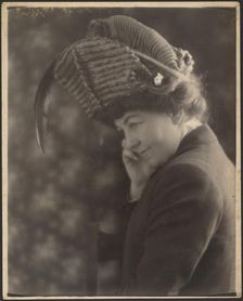 Portrait of a Woman with Feathered Hat, 1907-1943. Creator: Louis Fleckenstein