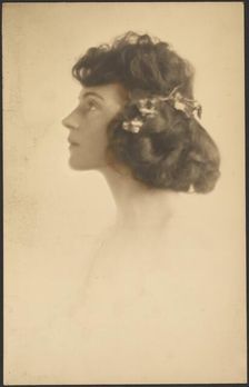 Portrait of a Woman with Flower Wreath, 1907-1943. Creator: Louis Fleckenstein