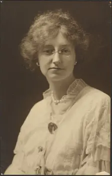 Portrait of a Woman with Glasses and Pearls, 1907-1943. Creator: Louis Fleckenstein