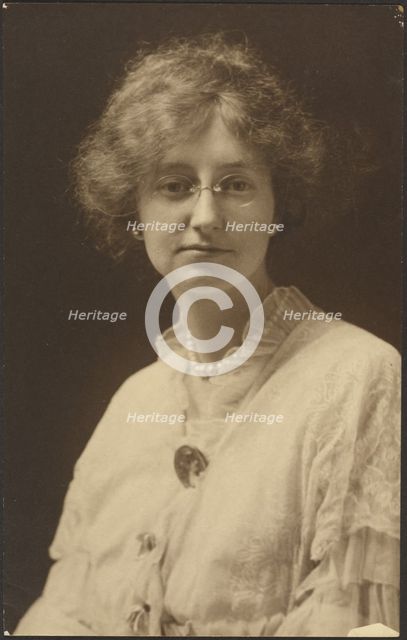 Portrait of a Woman with Glasses and Pearls, 1907-1943. Creator: Louis Fleckenstein.